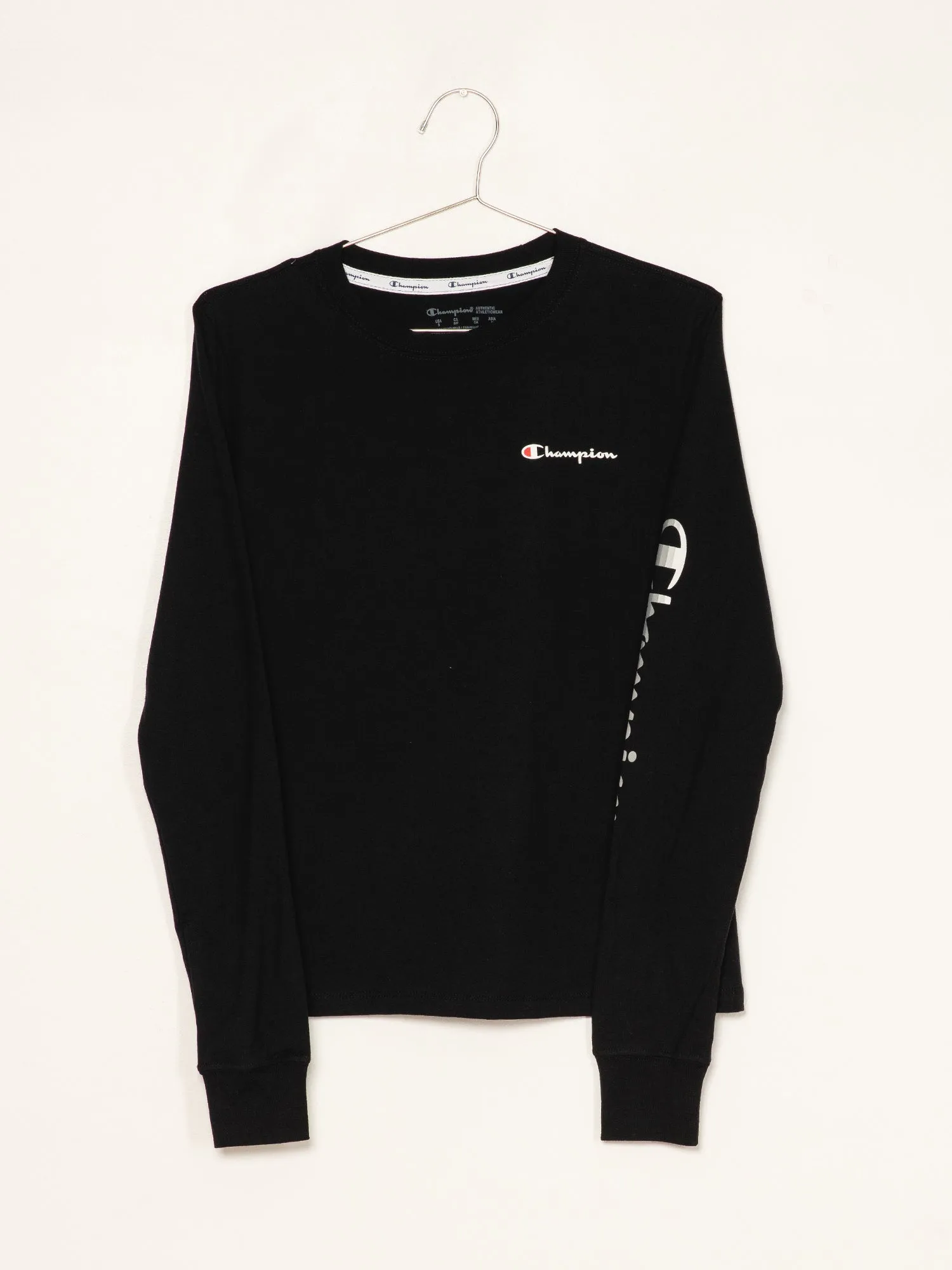 CHAMPION CLASSIC LONG SLEEVE T-SHIRT - BLACK - CLEARANCE sold by Boathouse product image thumbnail 4
