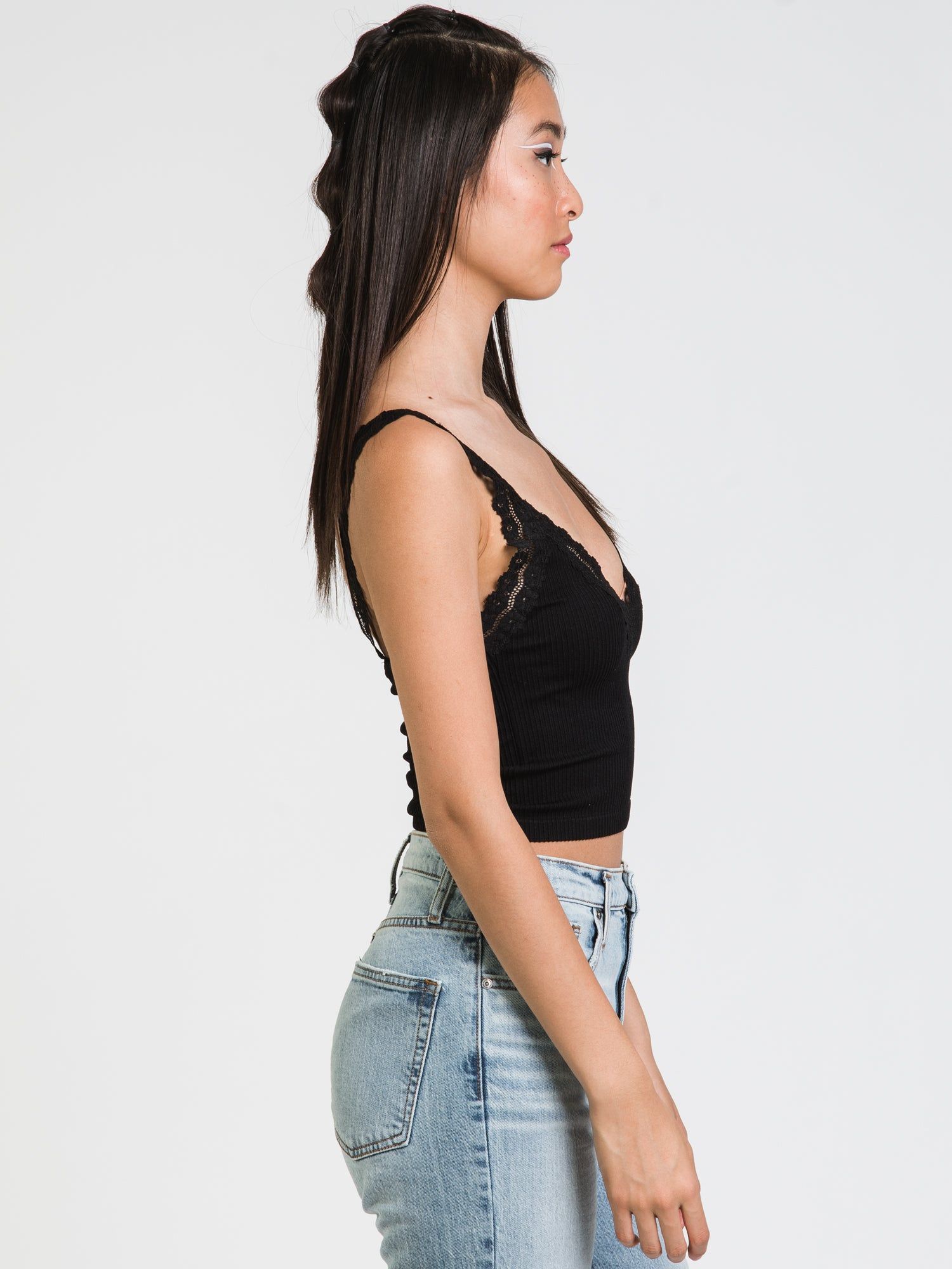 DYNAMIC LACE VNECK CROP RIB TANK sold by Boathouse product image thumbnail 3