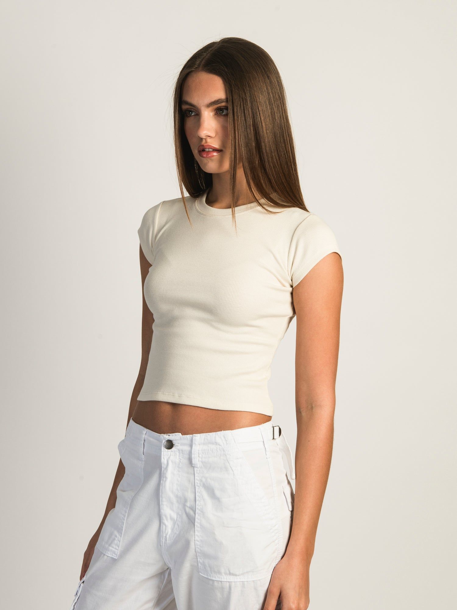 HARLOW RIBBED BABY TEE - CREAM - CLEARANCE sold by Boathouse product image thumbnail 2