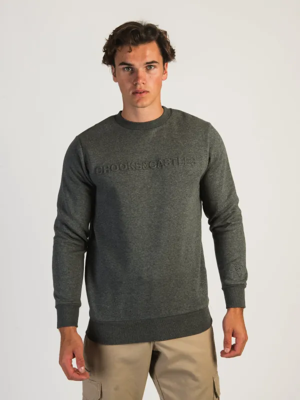 CROOKS & CASTLES EMBOSSED LOGO CREWNECK - CLEARANCE sold by Boathouse