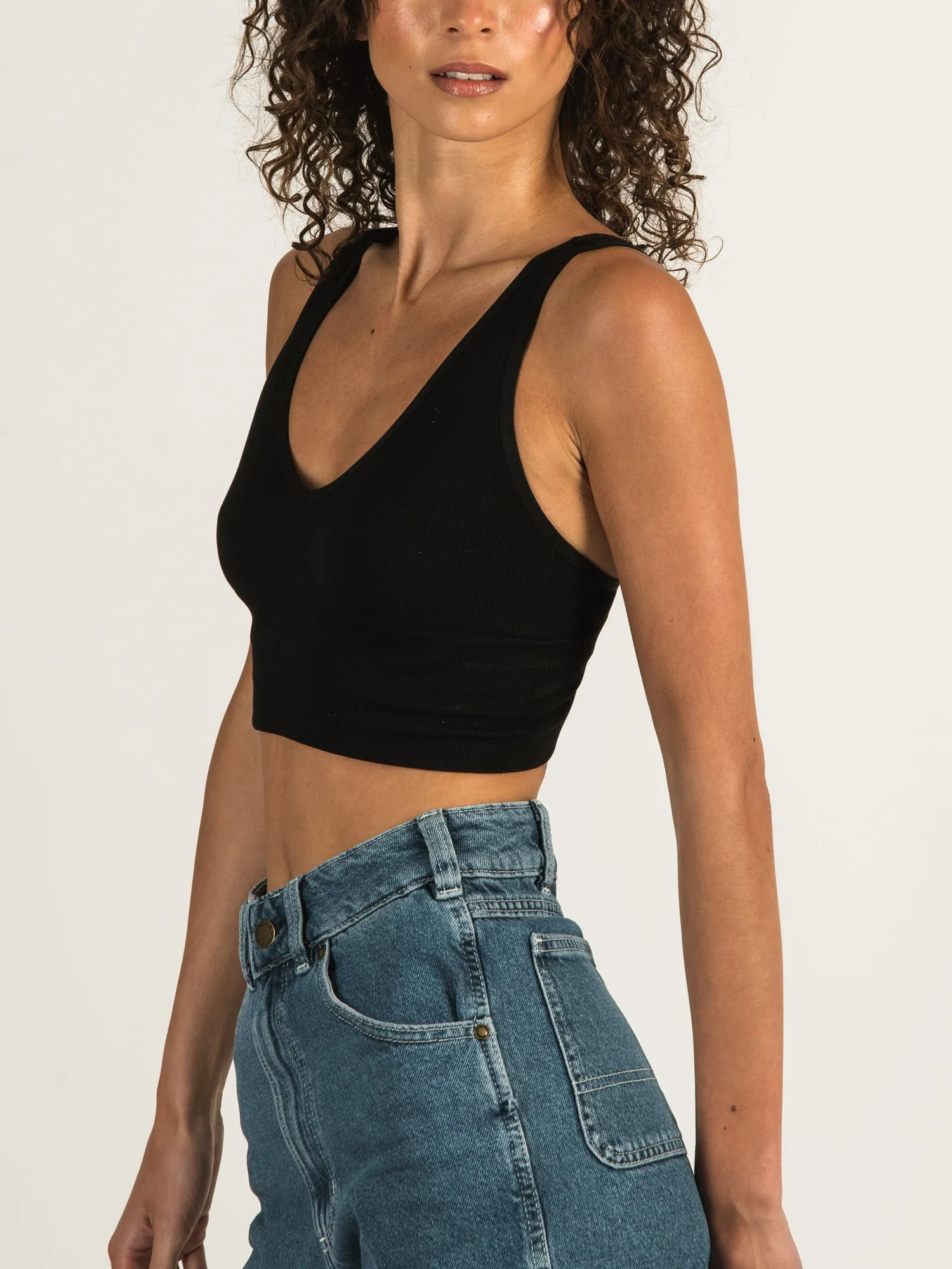 DYNAMIC DEEP V CROP RIBBED BRALETTE - CLEARANCE sold by Boathouse product image thumbnail 2