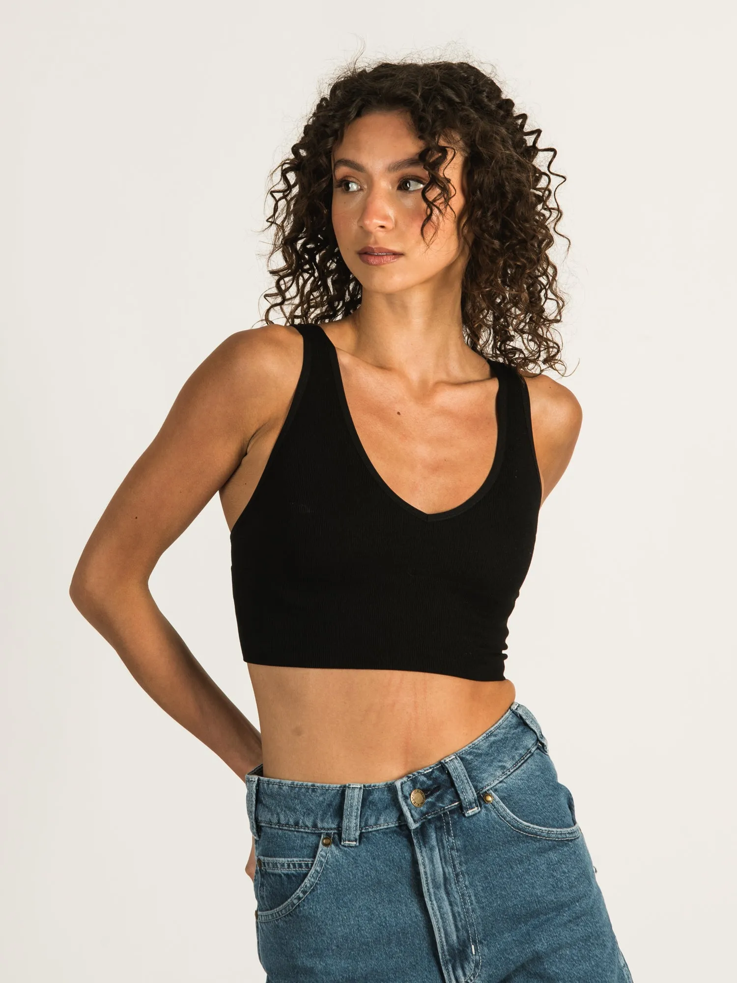 DYNAMIC DEEP V CROP RIBBED BRALETTE - CLEARANCE sold by Boathouse product image thumbnail 4