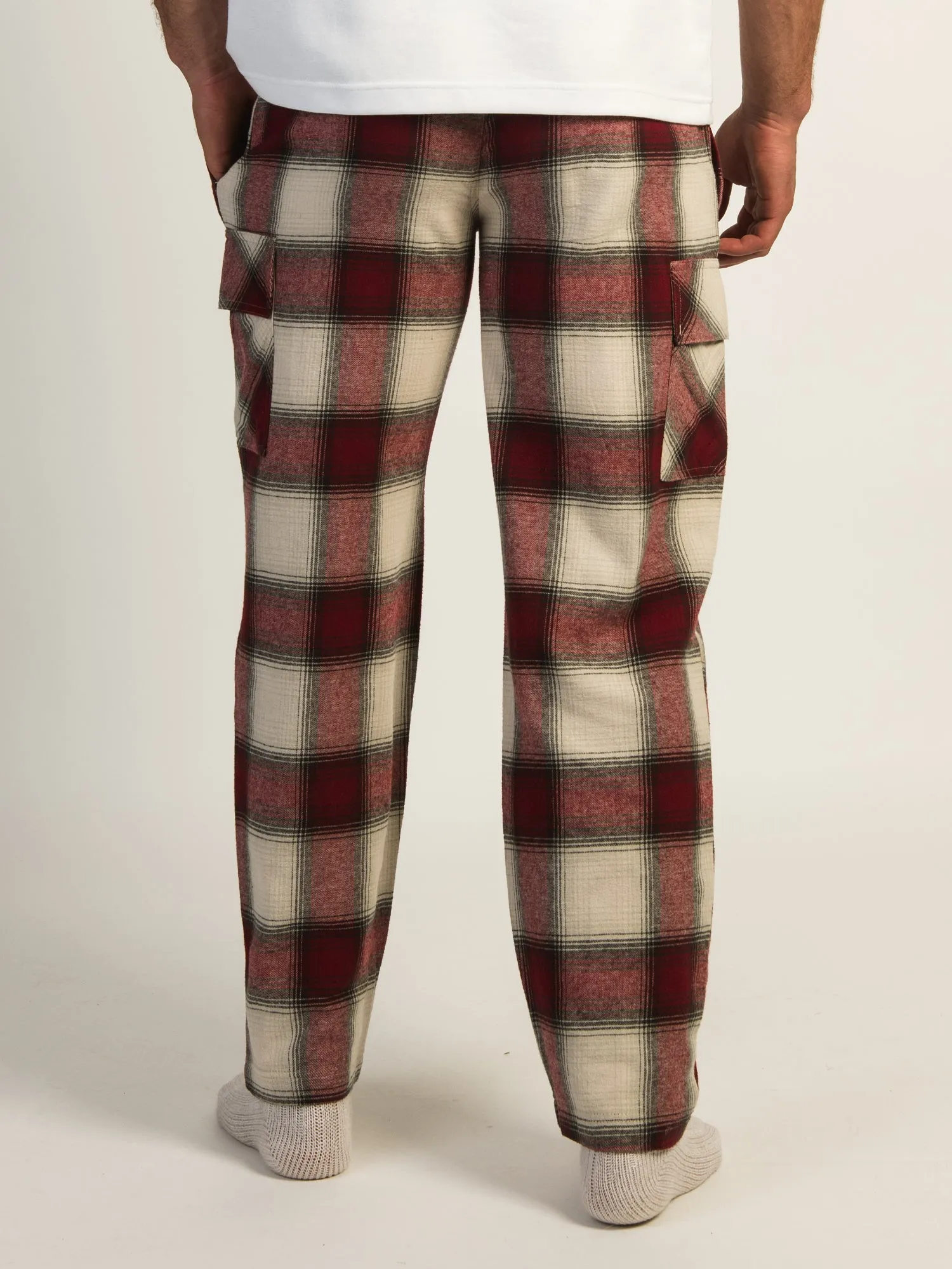 KOLBY THOMAS CARGO PLAID PANT - BURGUNDY sold by Boathouse product image thumbnail 4