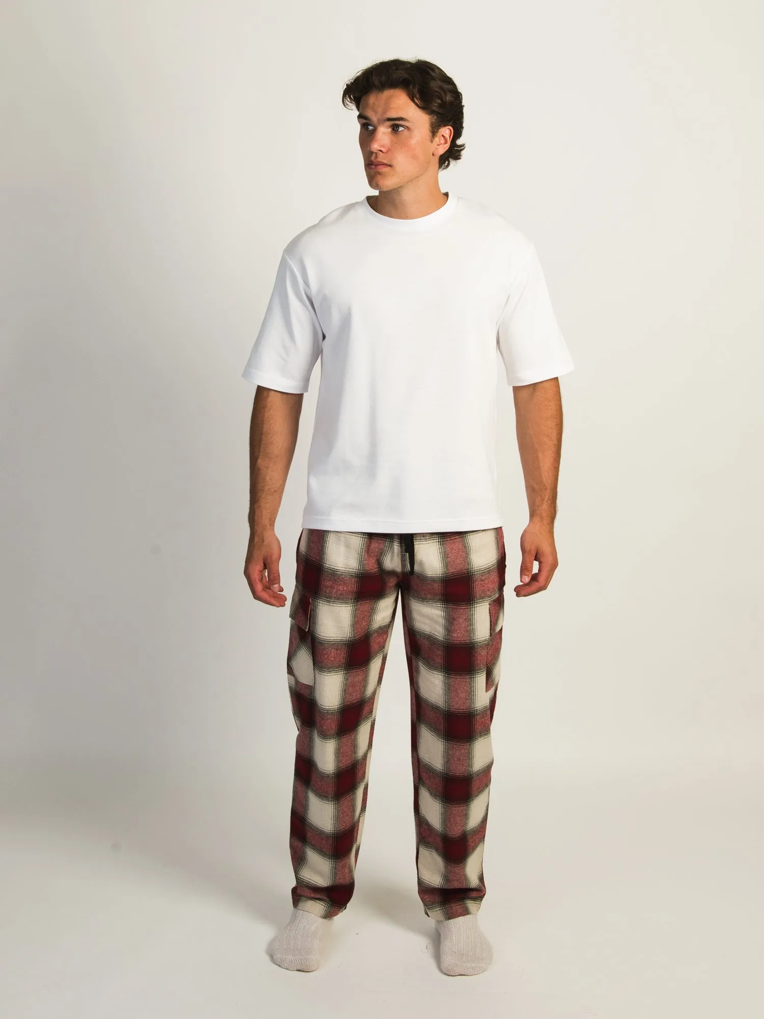 KOLBY THOMAS CARGO PLAID PANT - BURGUNDY sold by Boathouse product image thumbnail 2