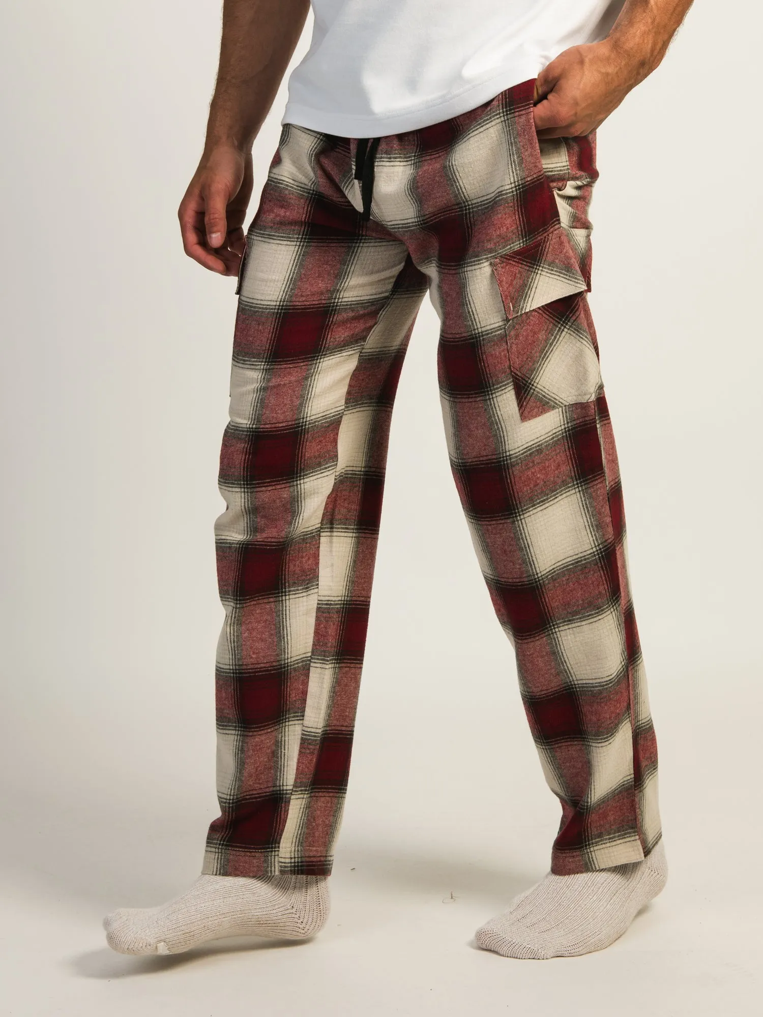 KOLBY THOMAS CARGO PLAID PANT - BURGUNDY sold by Boathouse product image thumbnail 3