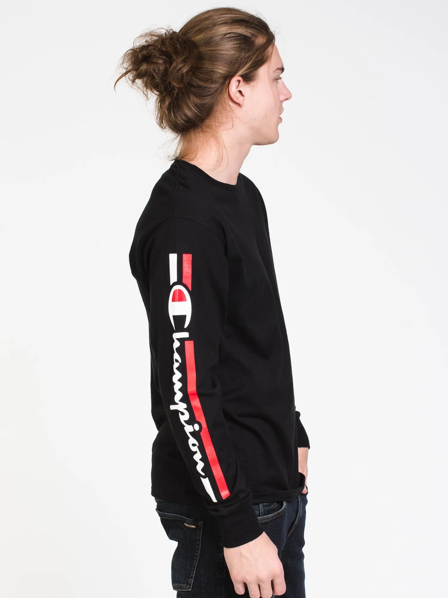 MENS CLASSIC RACE SCRIPT LONG SLEEVE T-SHIRT-BLK - CLEARANCE sold by Boathouse product image thumbnail 3