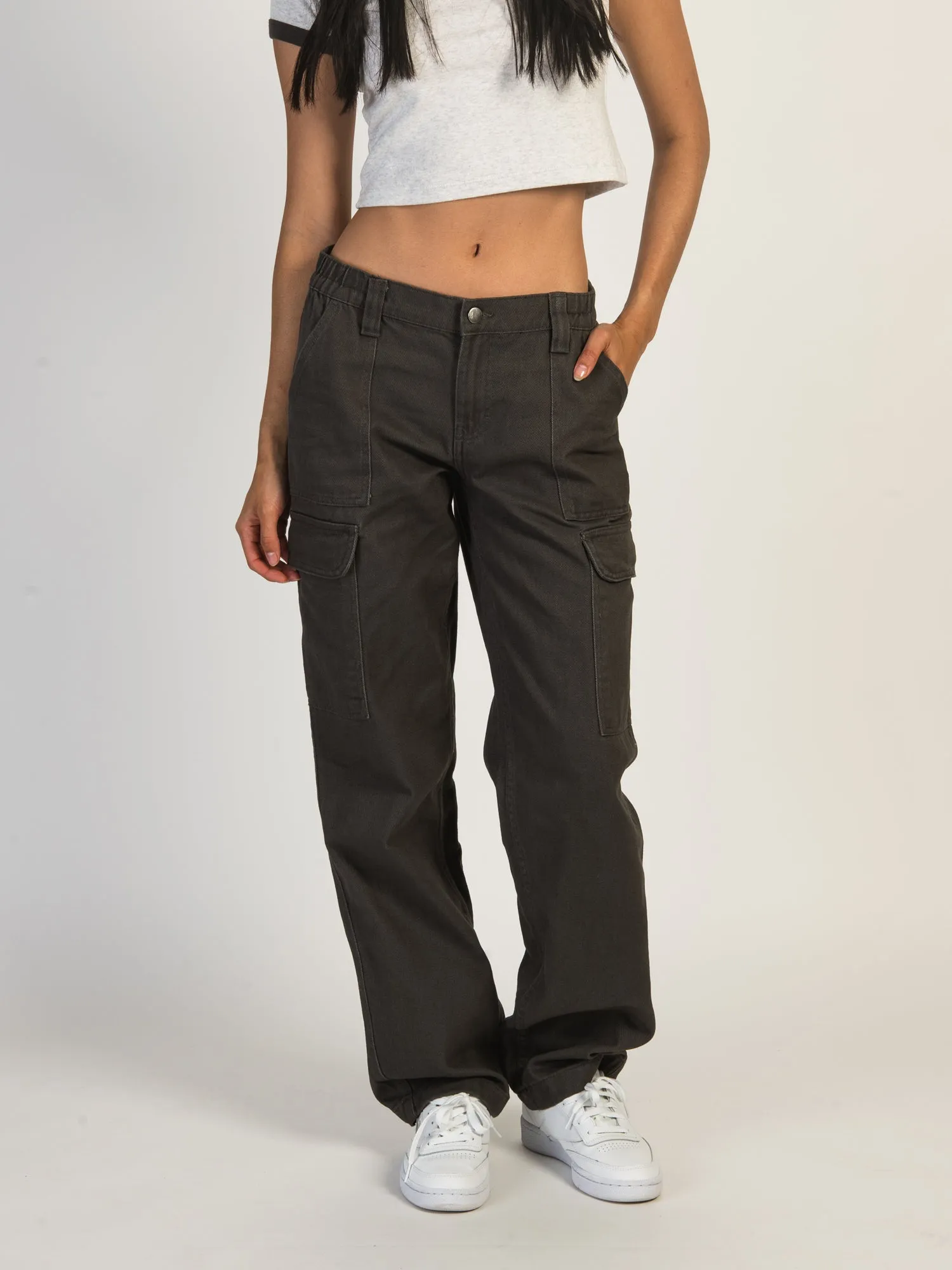 HARLOW LOW RISE CARGO PANT - CHARCOAL - CLEARANCE sold by Boathouse