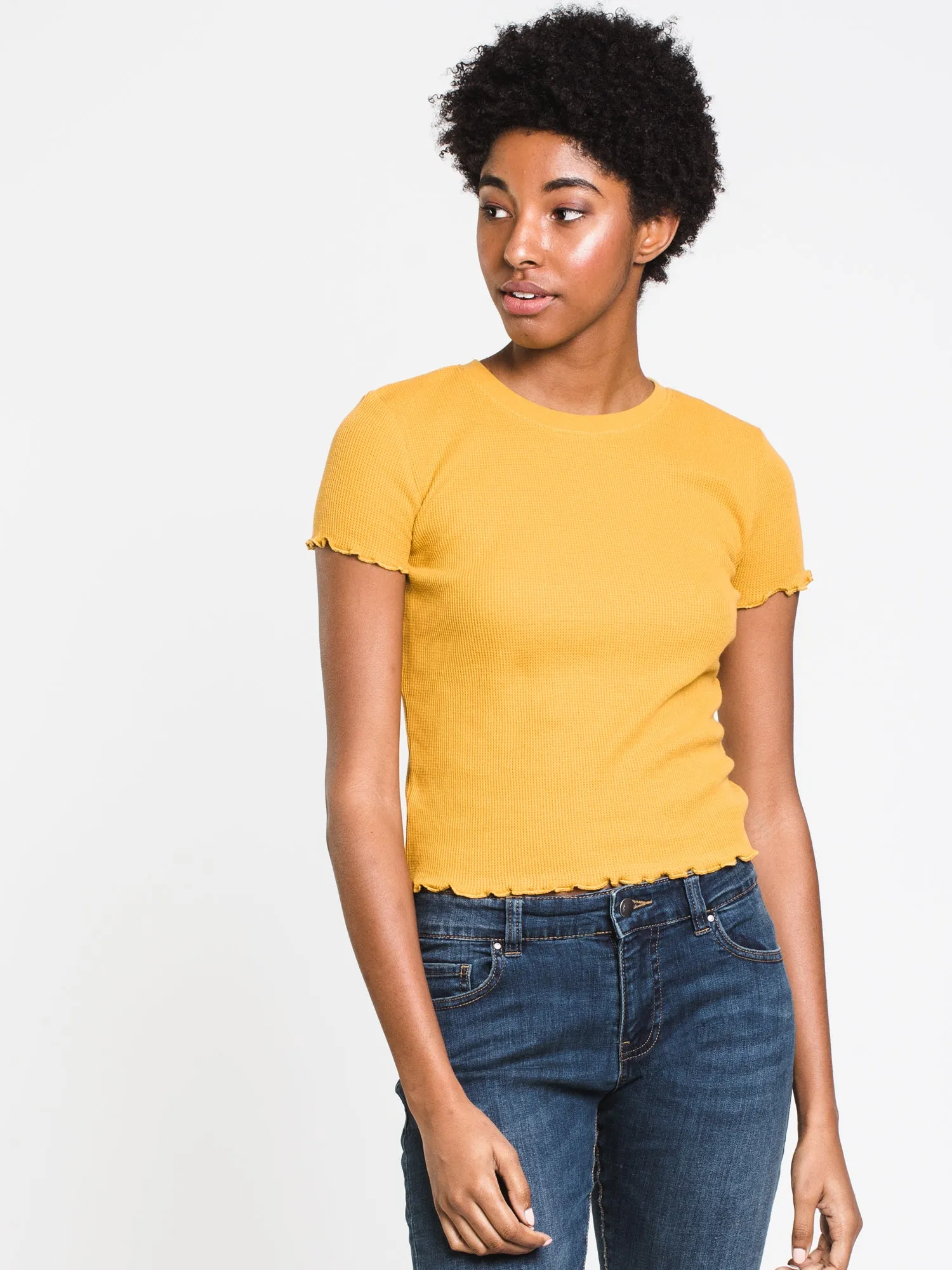 WOMENS WAFFLE CROPPED TEE - CLEARANCE sold by Boathouse