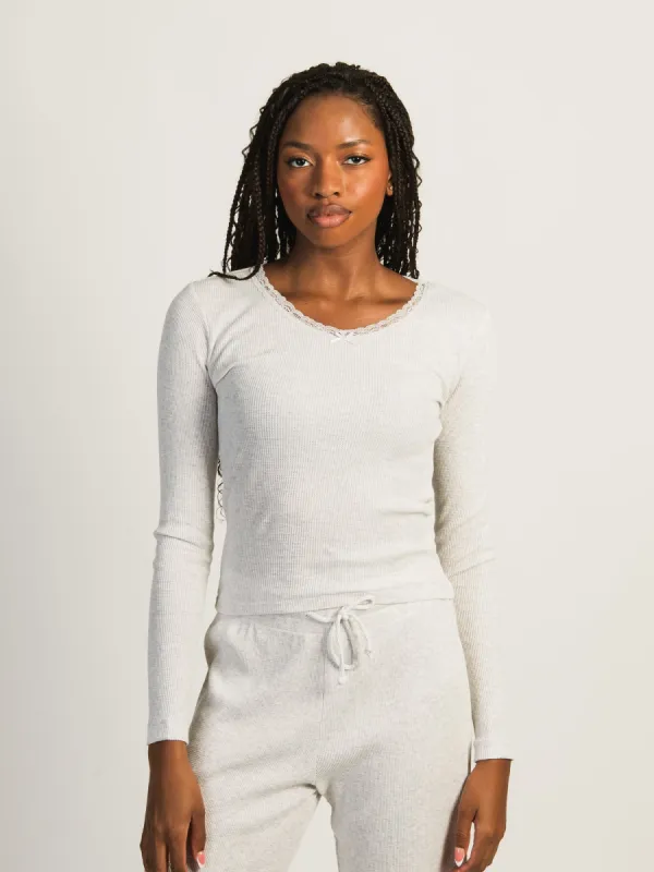 HARLOW LILY MELANGE LONG SLEEVE - CLOUD sold by Boathouse