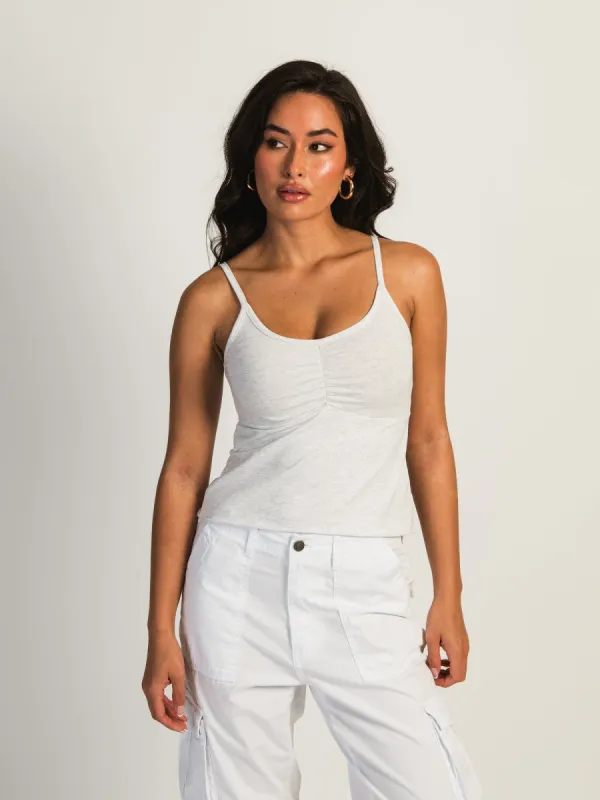 HARLOW ABBY MELANGE TANK - HEATHER CLOUD WHITE - CLEARANCE sold by Boathouse