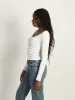 HARLOW ESSENTIAL LONG SLEEVE SCOOPNECK - WHITE sold by Boathouse
