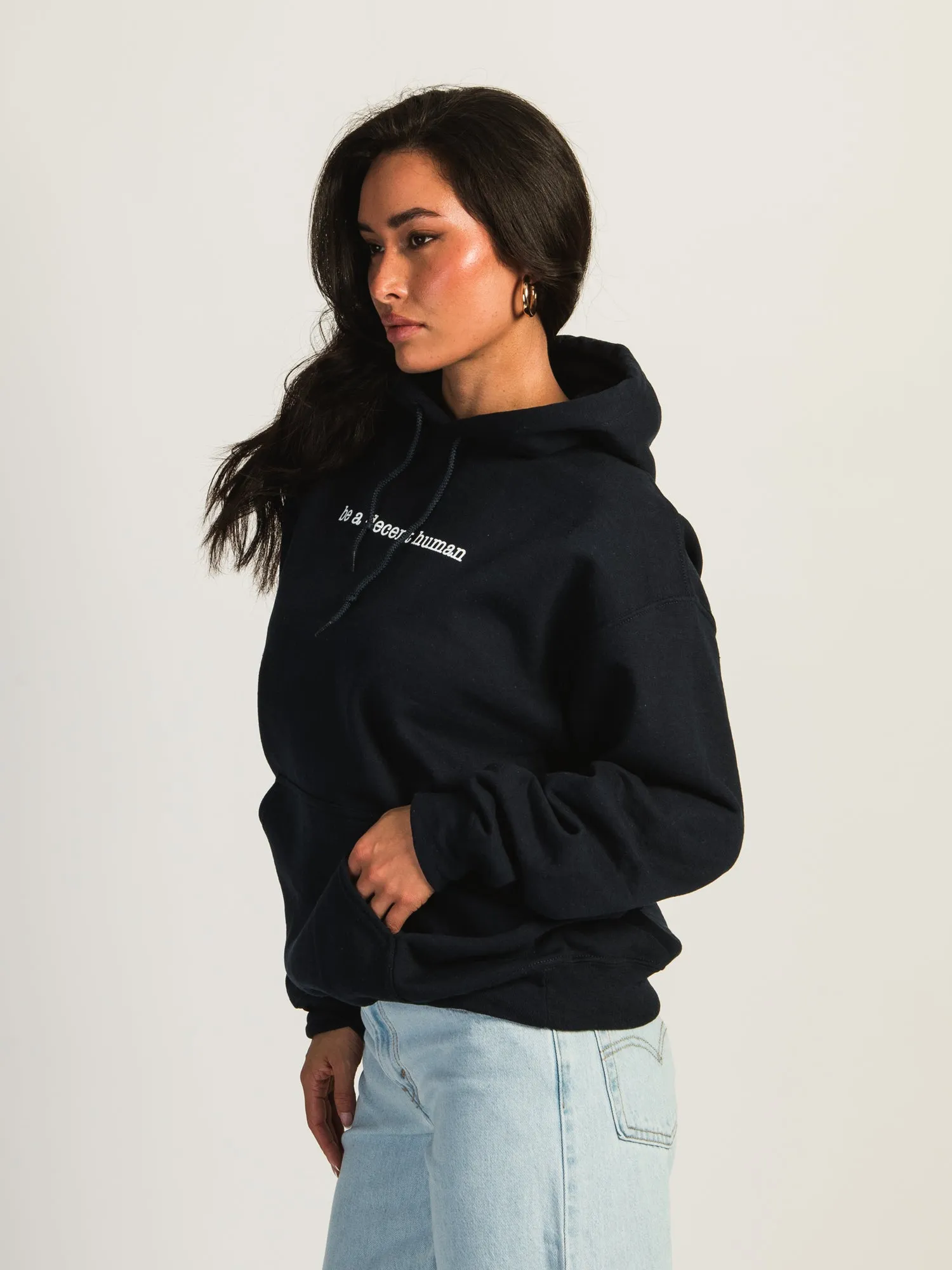 BARSTOOL SPORTS BE A DECENT HUMAN PULLOVER HOODIE sold by Boathouse product image thumbnail 3