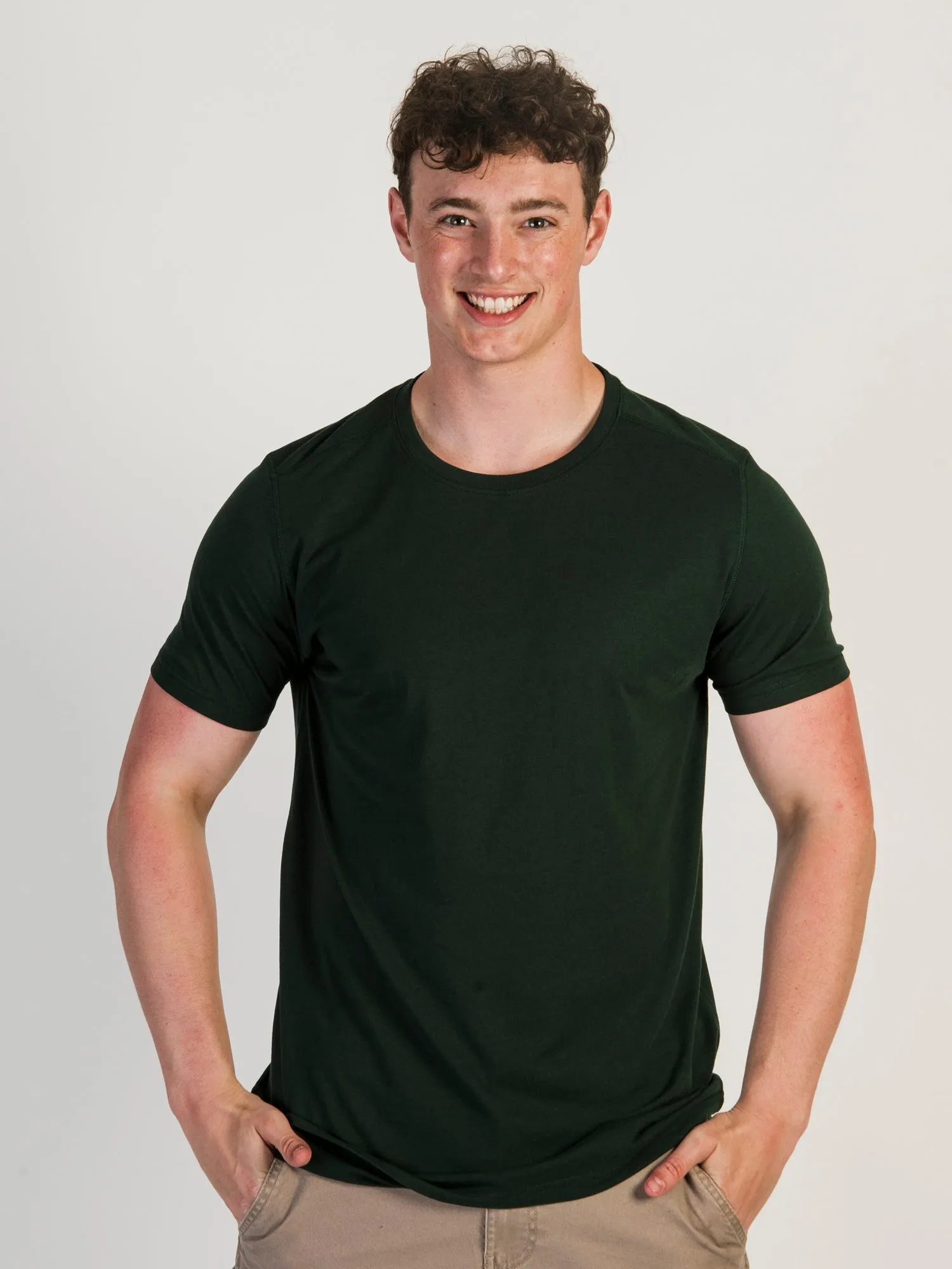 VICTOR CREWNECK TEE - FOREST GREEN sold by Boathouse