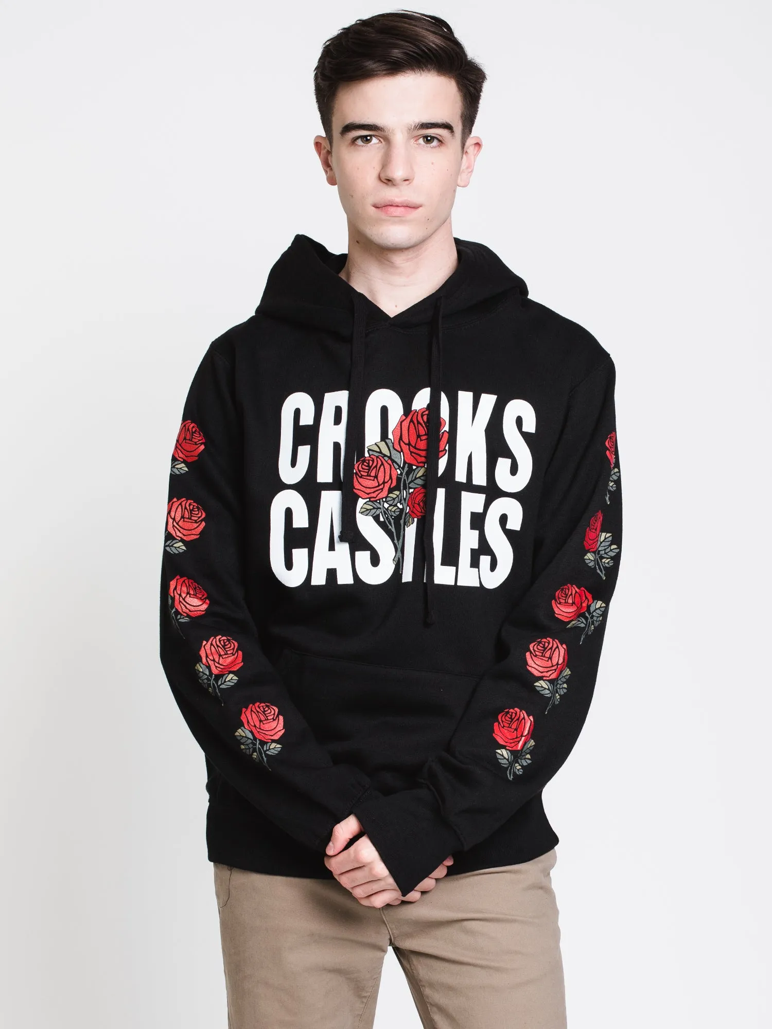 MENS ROSES BLOCK PULLOVER HOODIE - BLACK - CLEARANCE sold by Boathouse