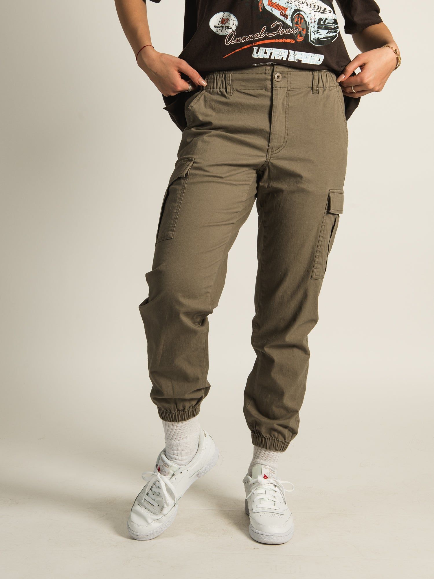 HARLOW HIGHRISE ELASTIC CARGO JOGGER sold by Boathouse