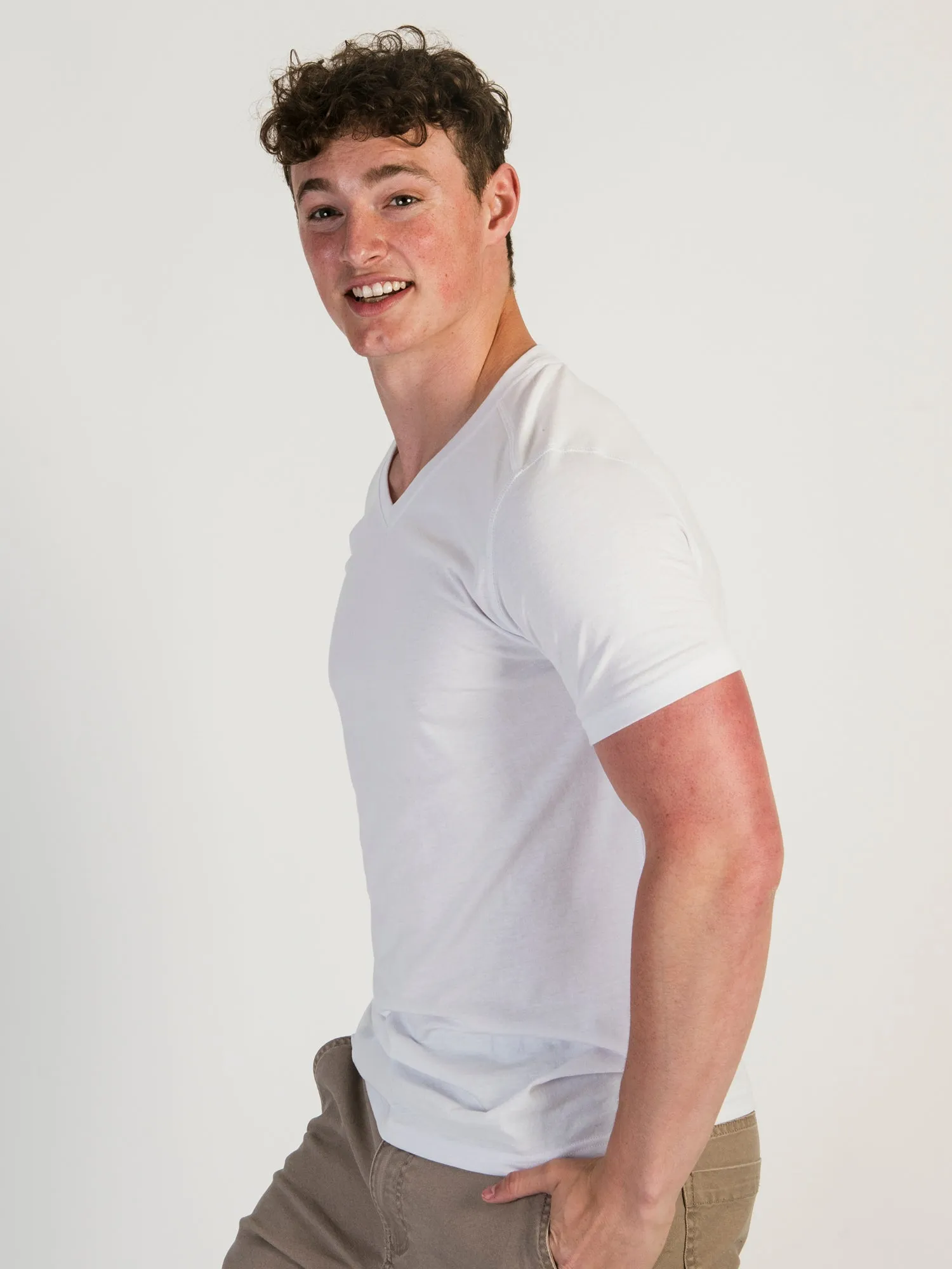 VICTOR V-NECK TEE - WHITE sold by Boathouse product image thumbnail 3
