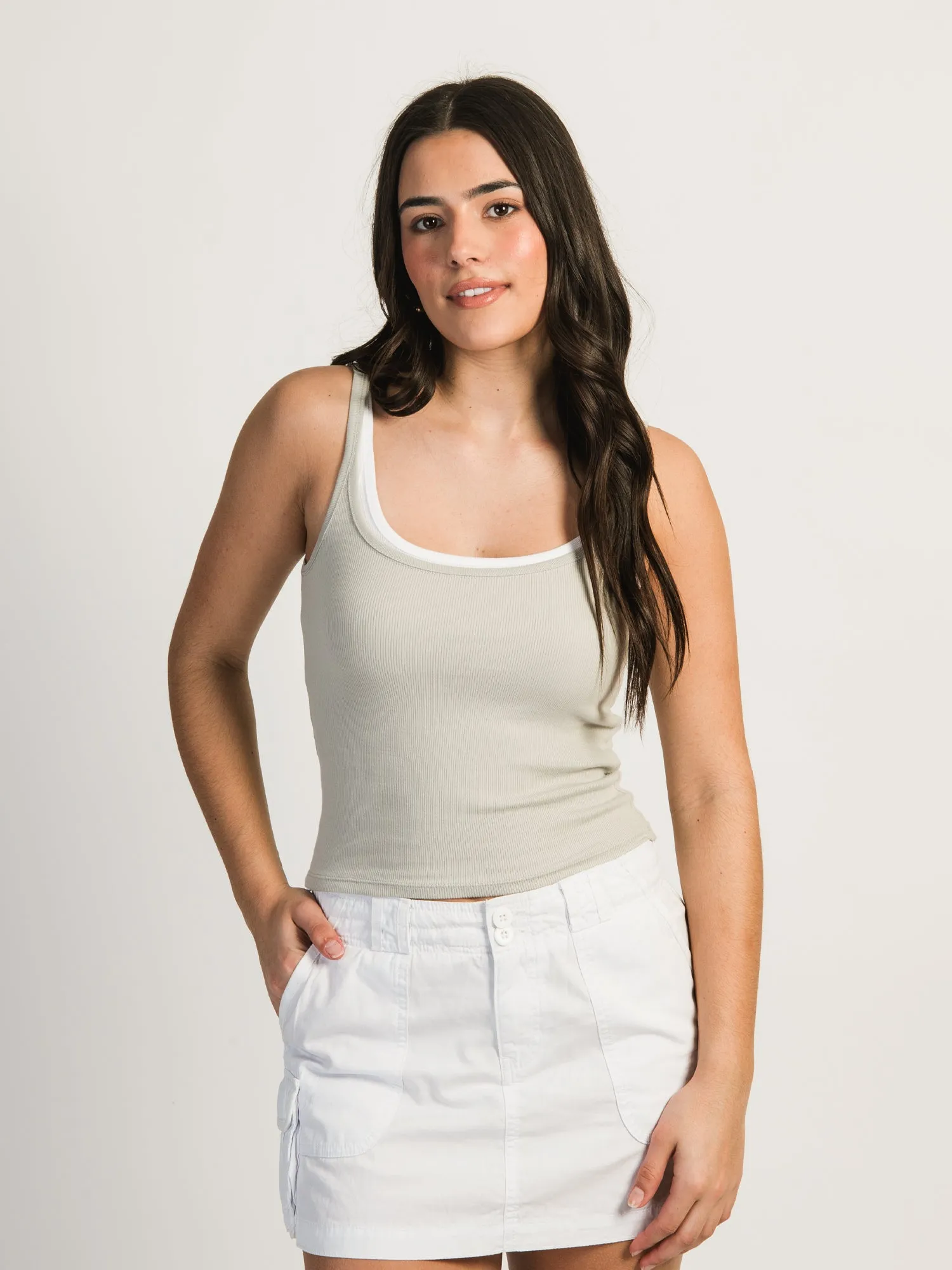 HARLOW SARAH TANK TOP - ROCK - CLEARANCE sold by Boathouse