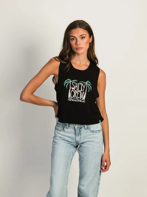SALTY CREW POSTCARD CROPPED TANK sold by Boathouse
