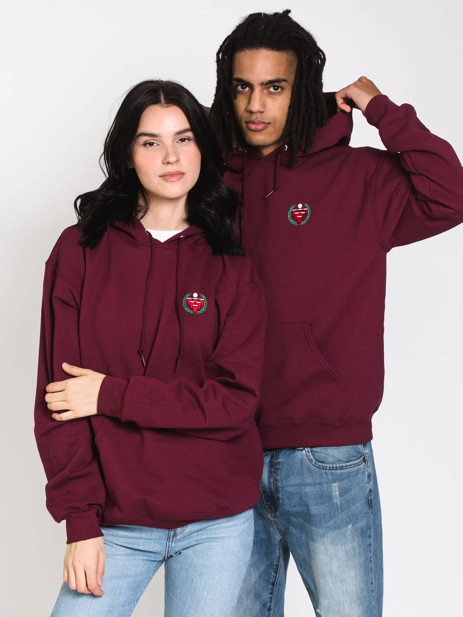FLIP EMBROIDERED FLEECE - MAROON - CLEARANCE sold by Boathouse