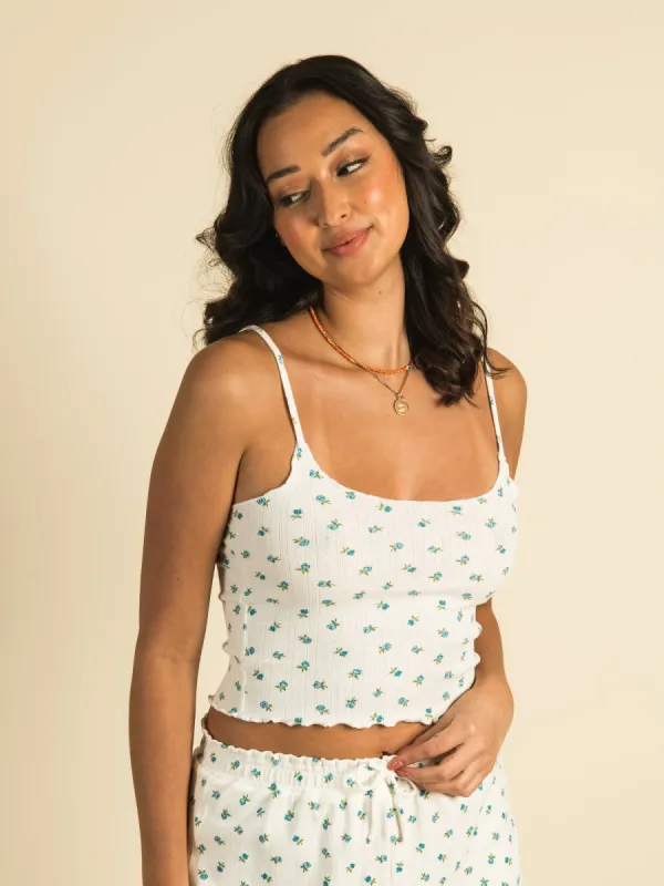 HARLOW POINTELLE DITSY RUFFLE TANK TOP - CLEARANCE sold by Boathouse