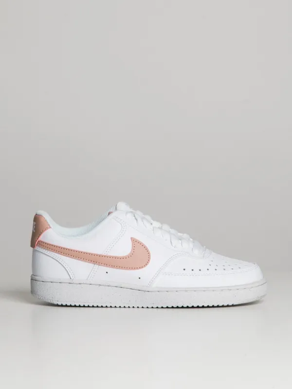 WOMENS NIKE COURT VISION LO NEXT NATURE SNEAKER - WHITE/PINK OXFORD sold by Boathouse