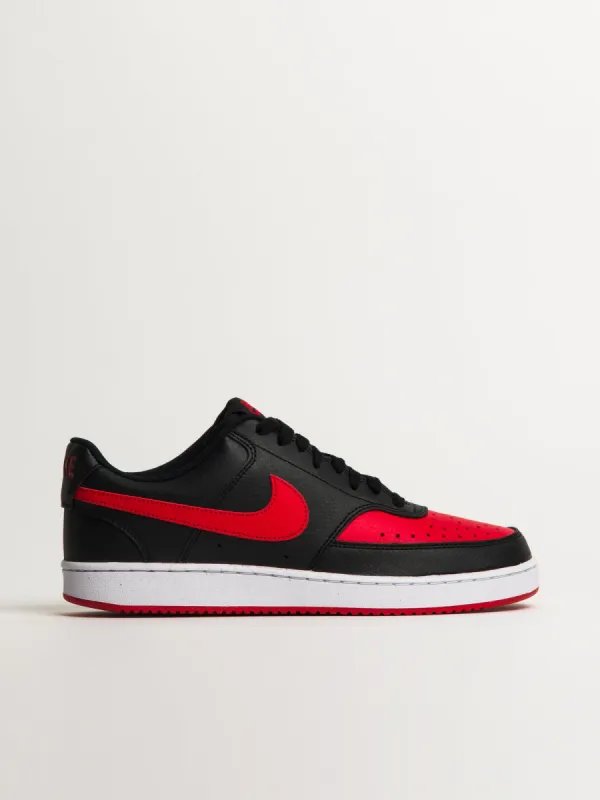 MENS NIKE COURT VISION LOW SNEAKER - BLACK/WHITE/UNIVERSITY RED sold by Boathouse