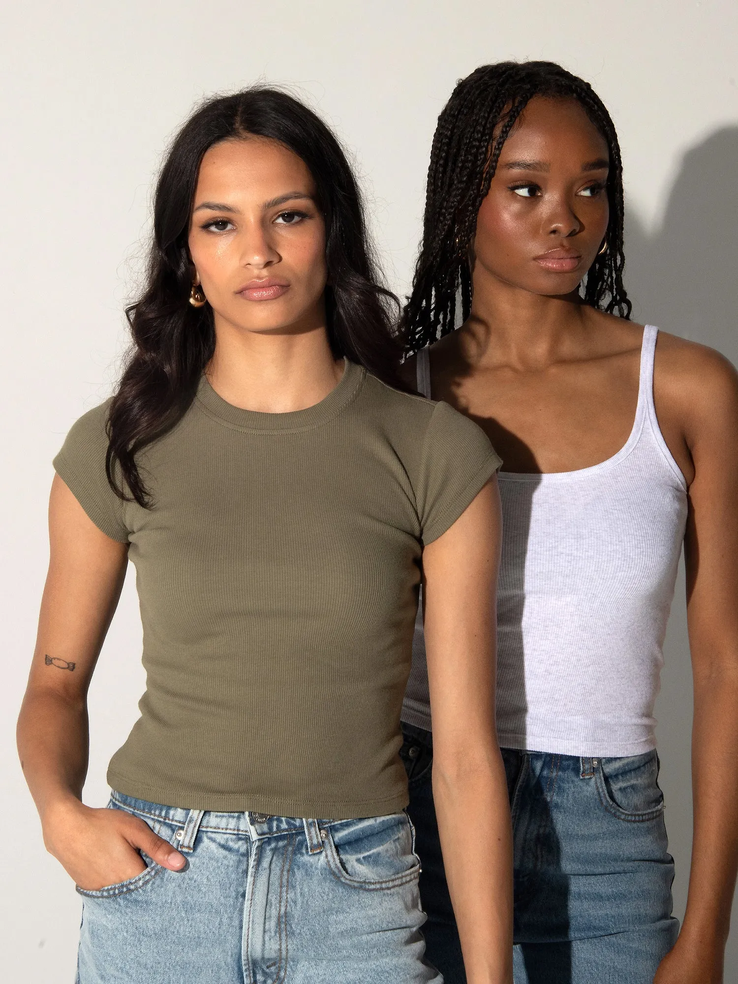 HARLOW ESSENTIAL RIBBED MELANGE TANK TOP - CLOUD sold by Boathouse product image thumbnail 4