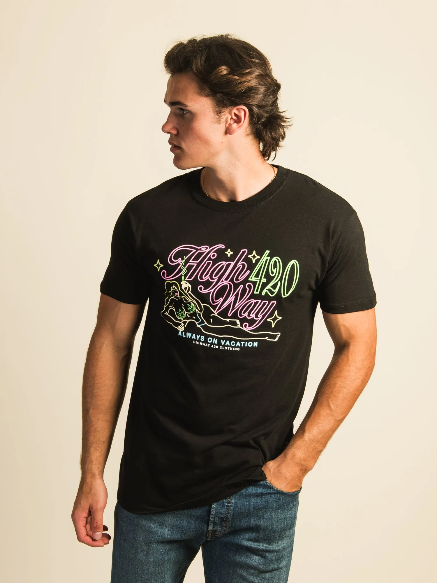 HIGHWAY 420 ALWAYS ON VACAY T-SHIRT sold by Boathouse