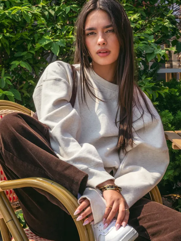 HARLOW MICHELLE SOLID CREWNECK  - OATMEAL - CLEARANCE sold by Boathouse