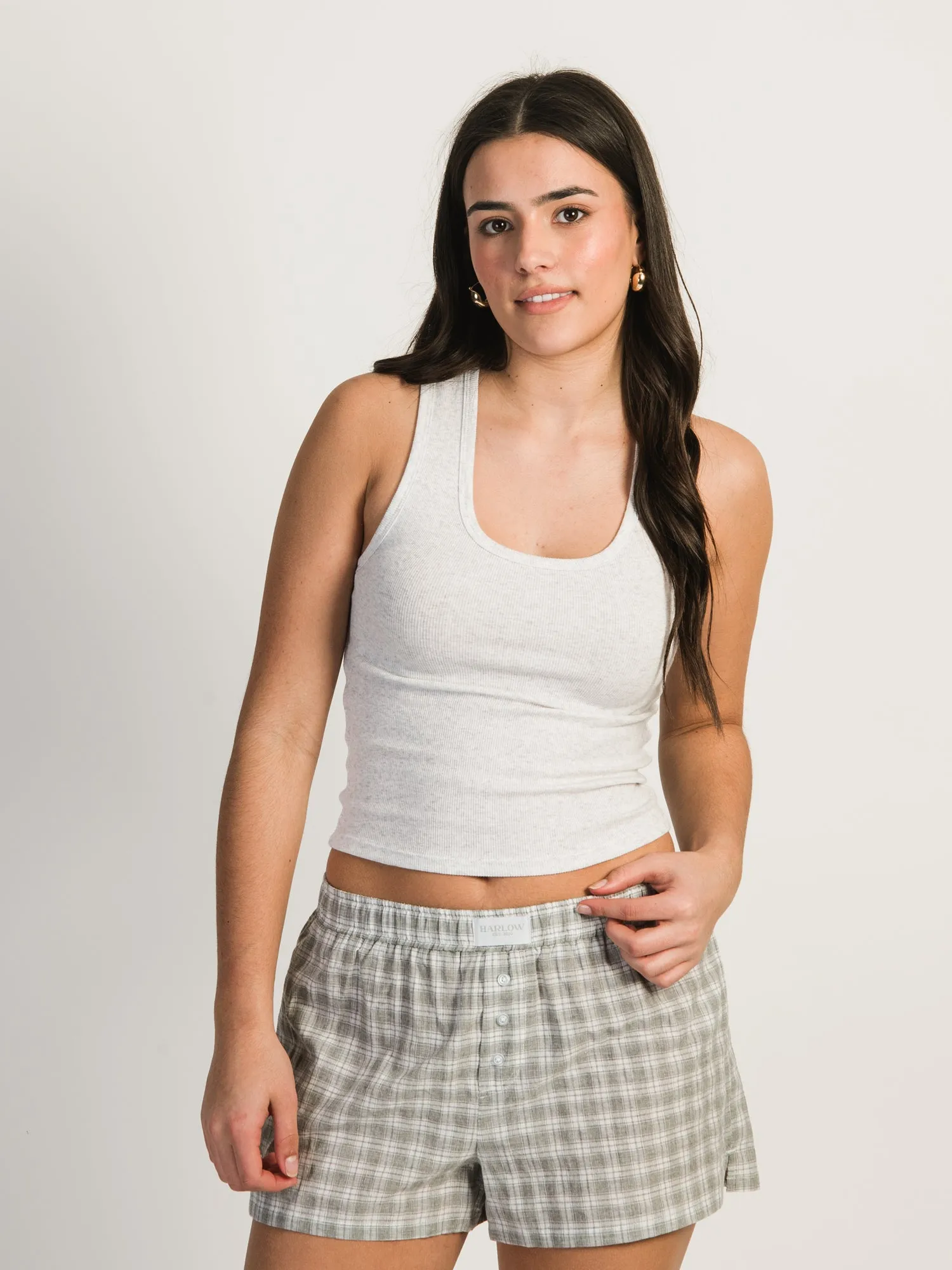 HARLOW LAUREN MELANGE TANK TOP - CLOUD sold by Boathouse