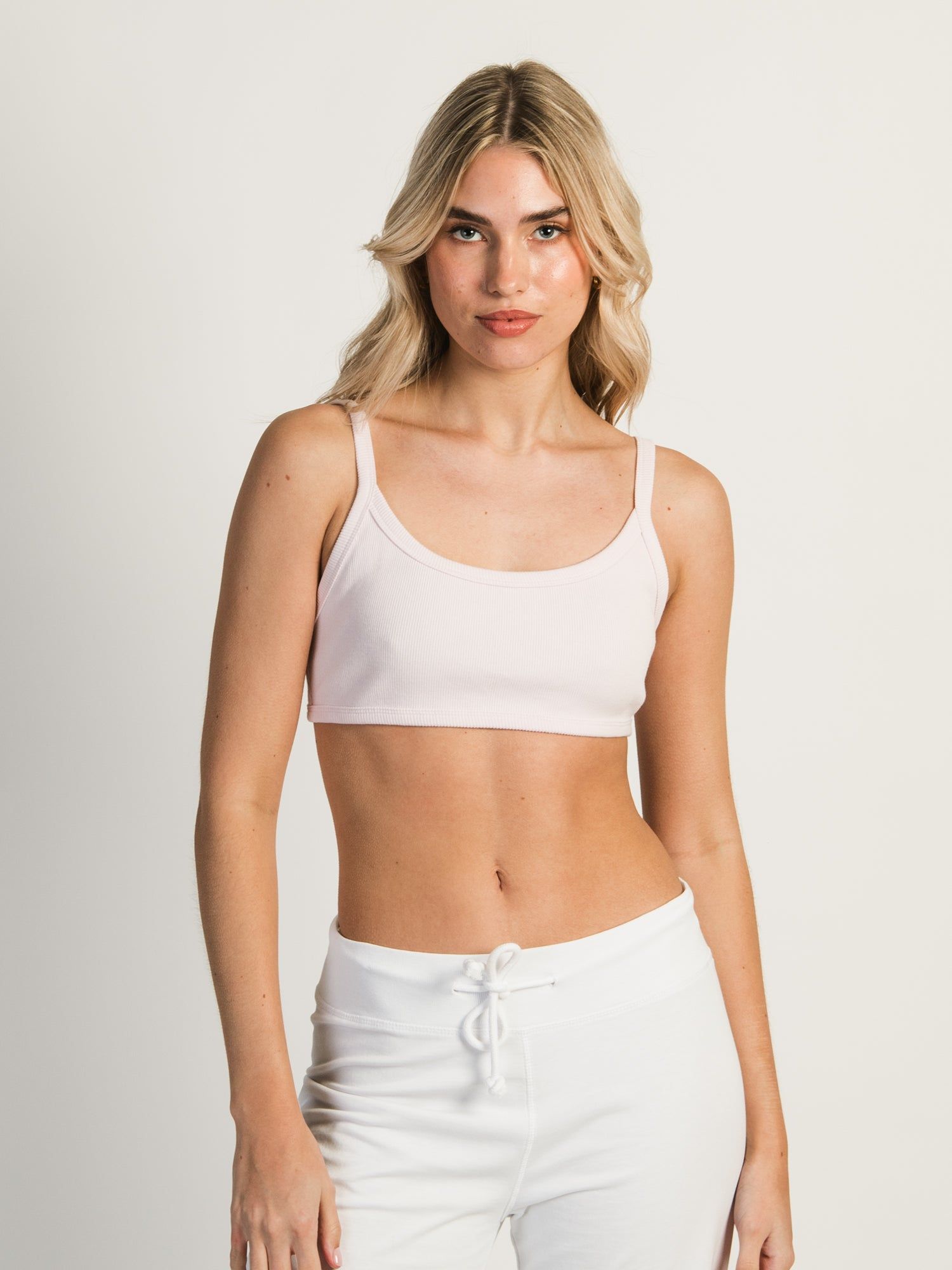HARLOW RIBBED OPEN BACK BRALETTE - BABY PINK - CLEARANCE sold by Boathouse