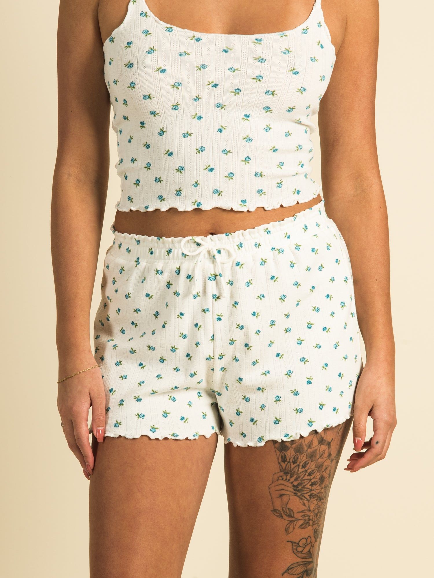 HARLOW POINTELLE RUFFLE DITSY SHORT - CLEARANCE sold by Boathouse