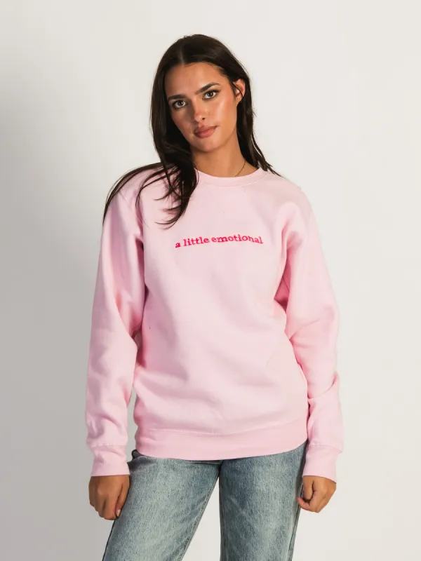 VERBAGE A LITTLE EMOTIONAL CREWNECK sold by Boathouse