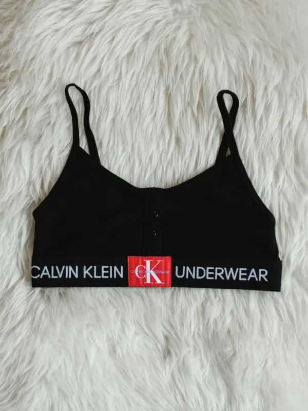 WOMENS MONOGRAM MESH BRALETTE - BLK - CLEARANCE made by Calvin Klein