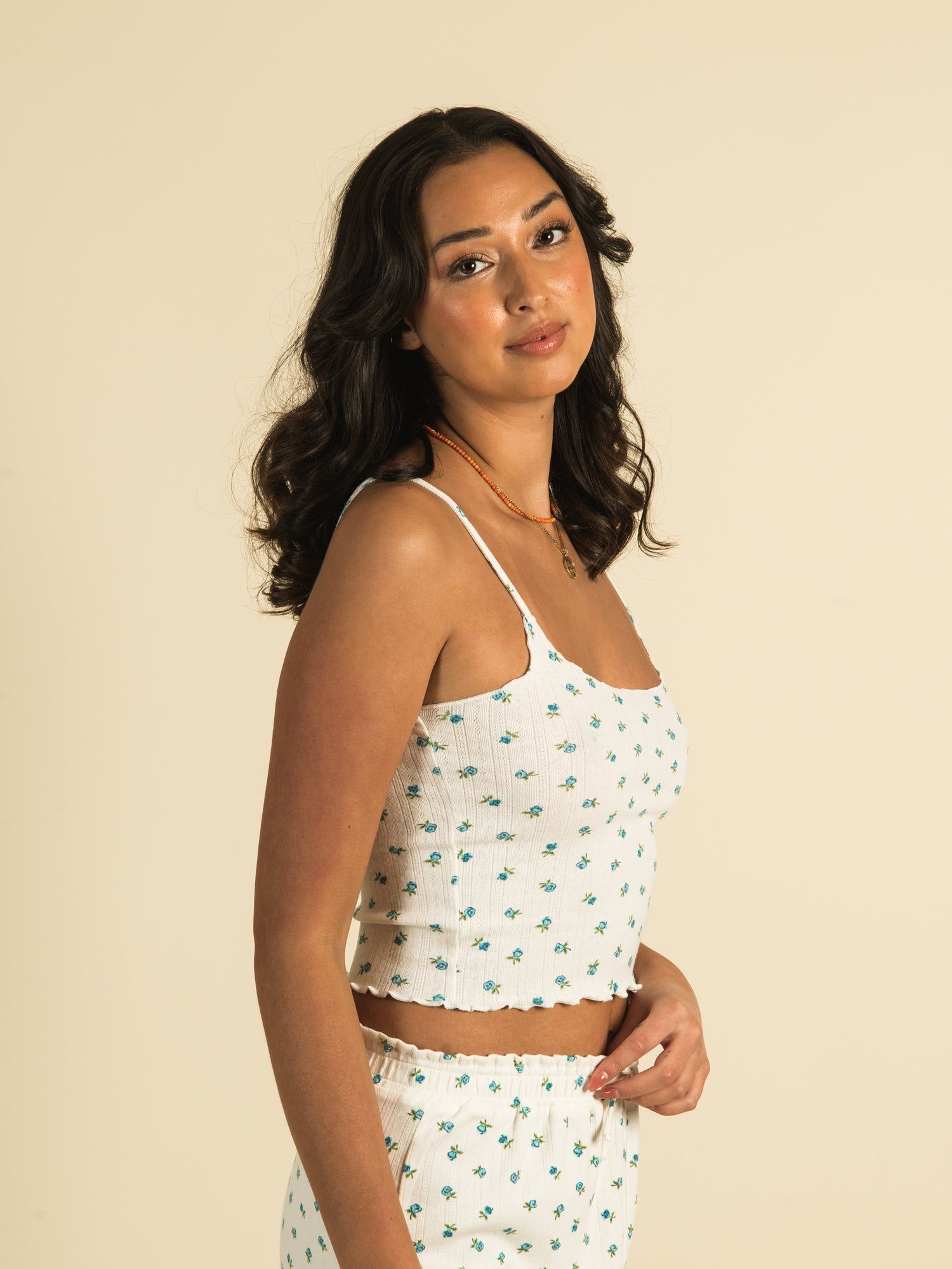 HARLOW POINTELLE DITSY RUFFLE TANK TOP - CLEARANCE sold by Boathouse product image thumbnail 3