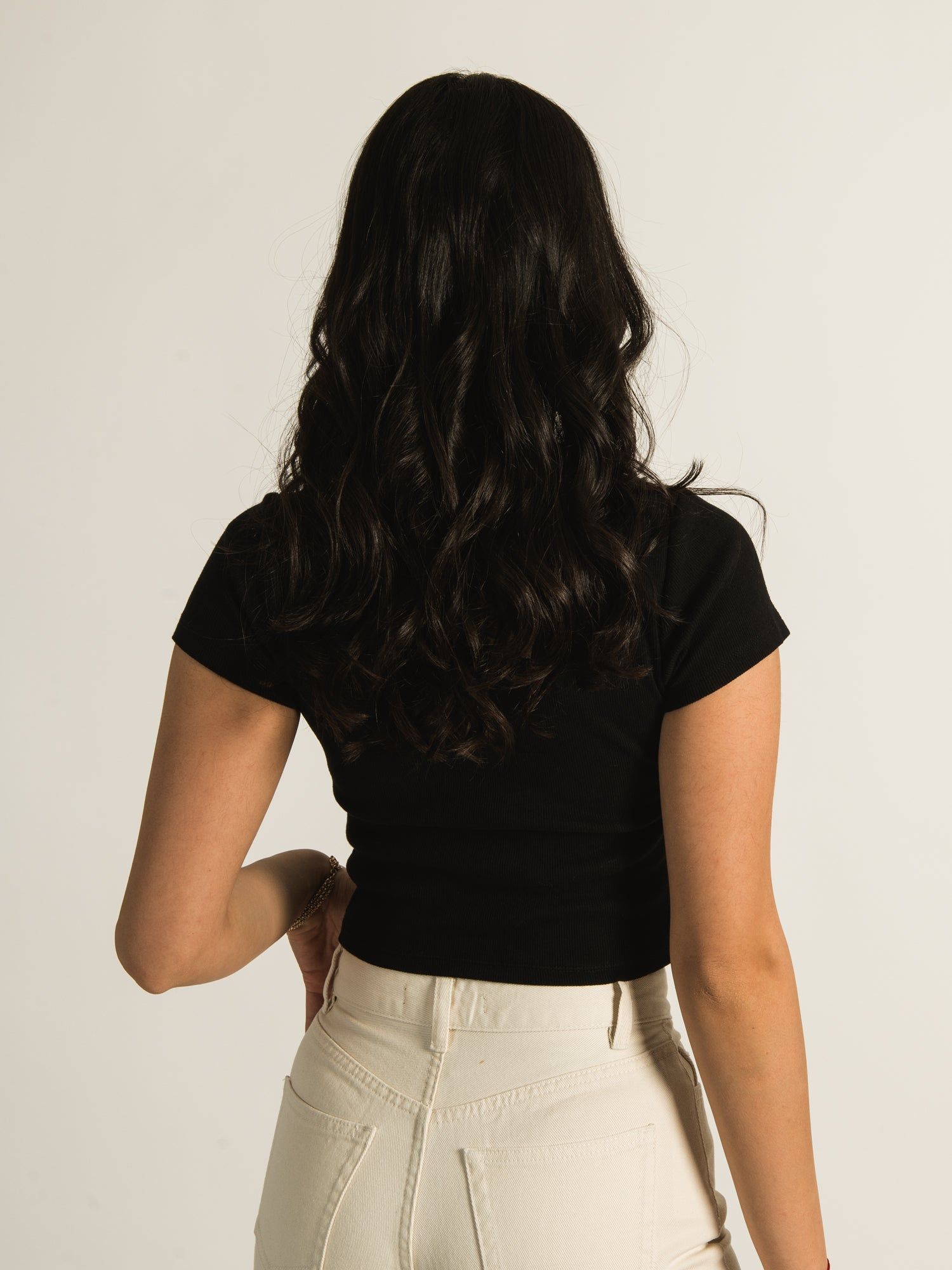 HARLOW RIBBED EMBROIDERED BABY TEE - CLEARANCE sold by Boathouse product image thumbnail 3