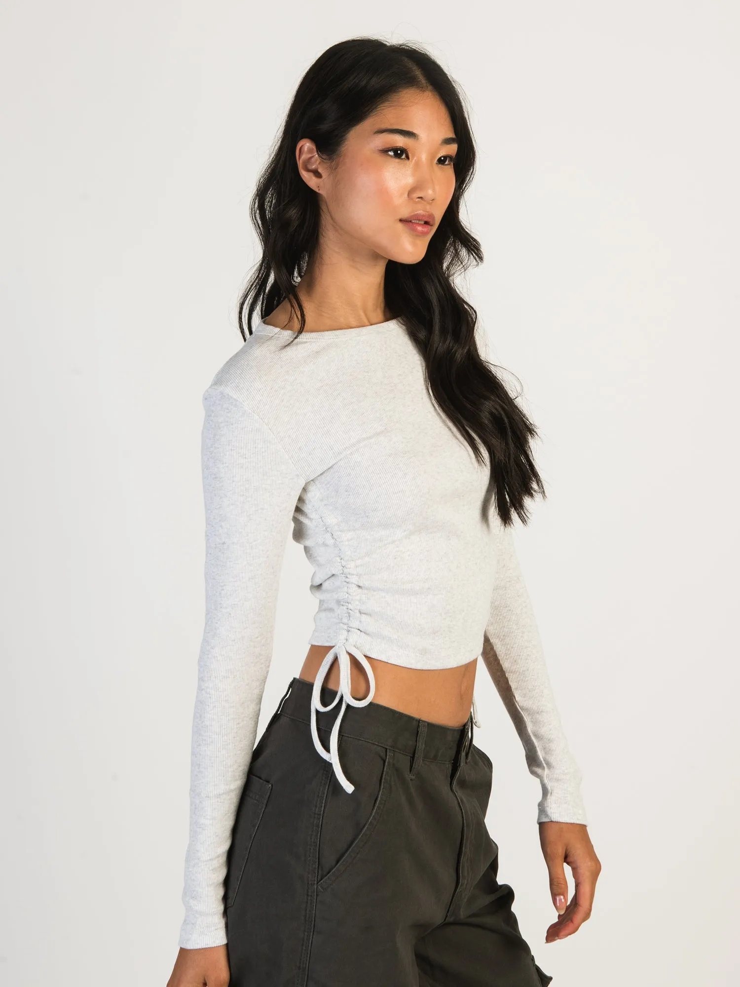 HARLOW RACHEL MELANGE RUCHED LONG SLEEVE - CLOUD - CLEARANCE sold by Boathouse product image thumbnail 2