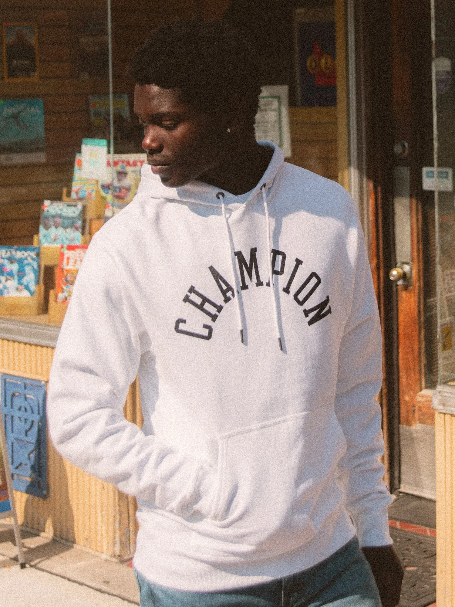 CHAMPION POWERBLEND GRAPHIC HOODIE - CLEARANCE sold by Boathouse