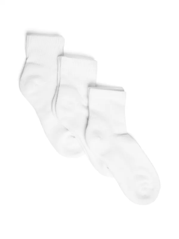 CREW SOCK 3 PACK SOCKS - WHITE sold by Boathouse