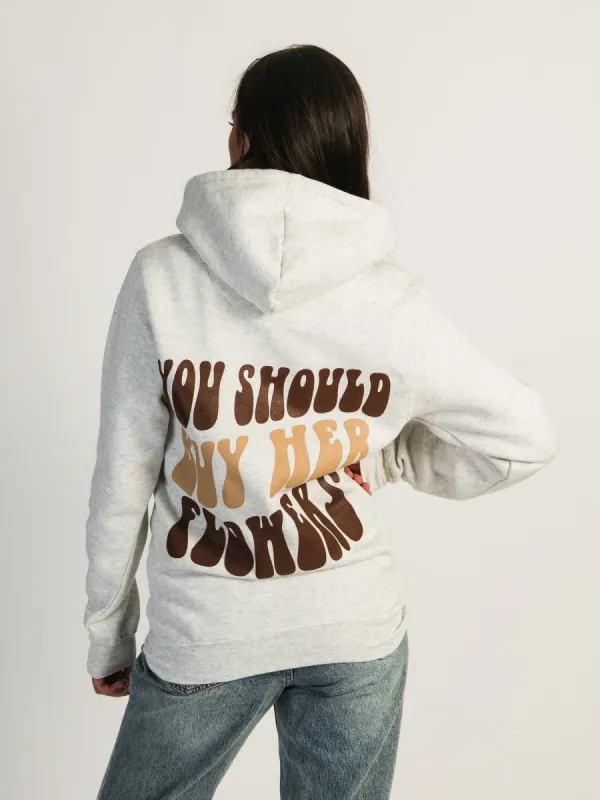 VERBAGE BUY HER FLOWERS HOODIE - CLEARANCE sold by Boathouse