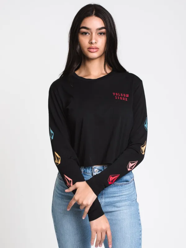 WOMENS VOLCOM STONES LONG SLEEVE TEE - BLACK - CLEARANCE sold by Boathouse