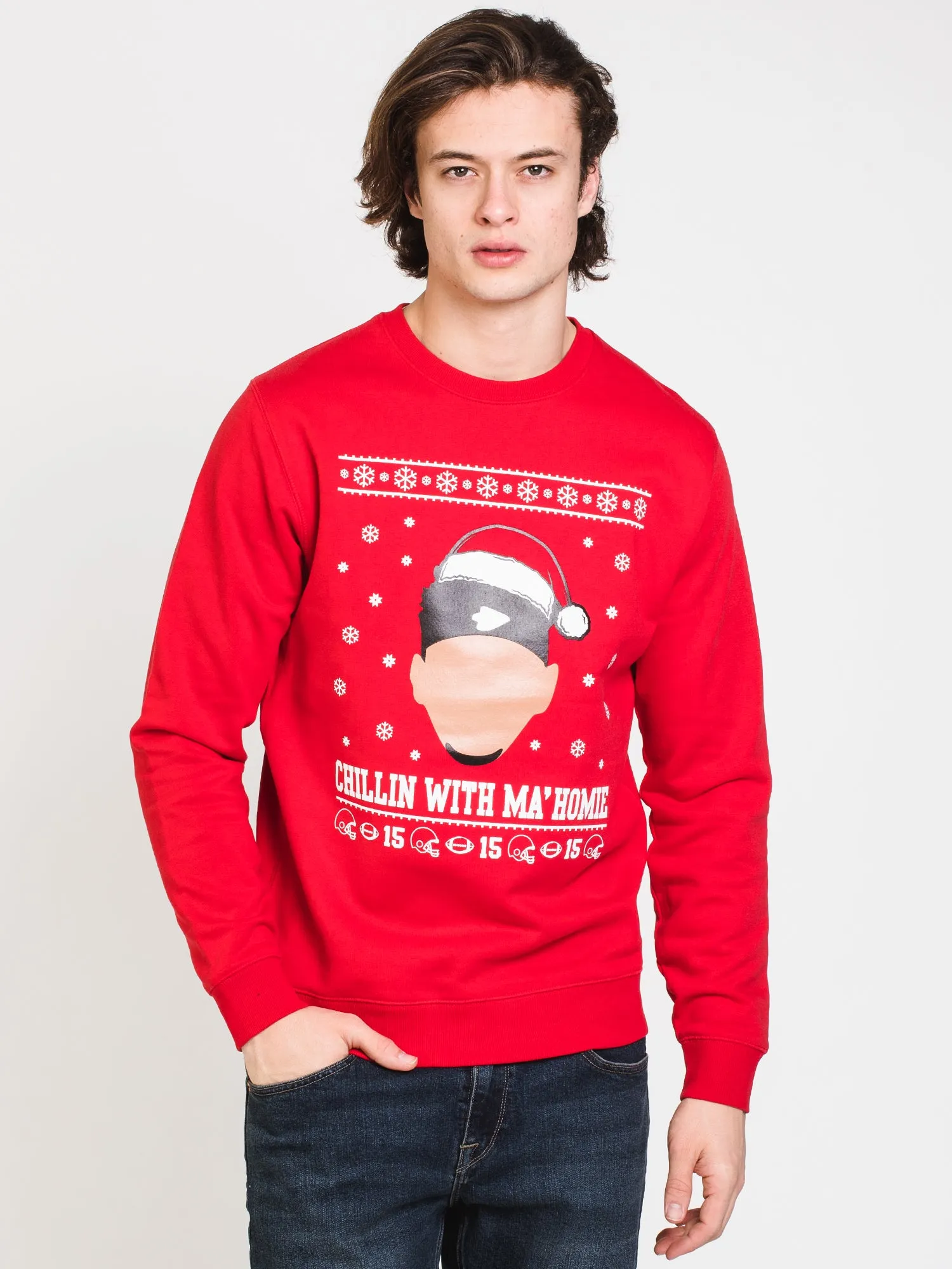 MENS CHILLIN W/MA'HOMIE CREW - RED - CLEARANCE sold by Boathouse