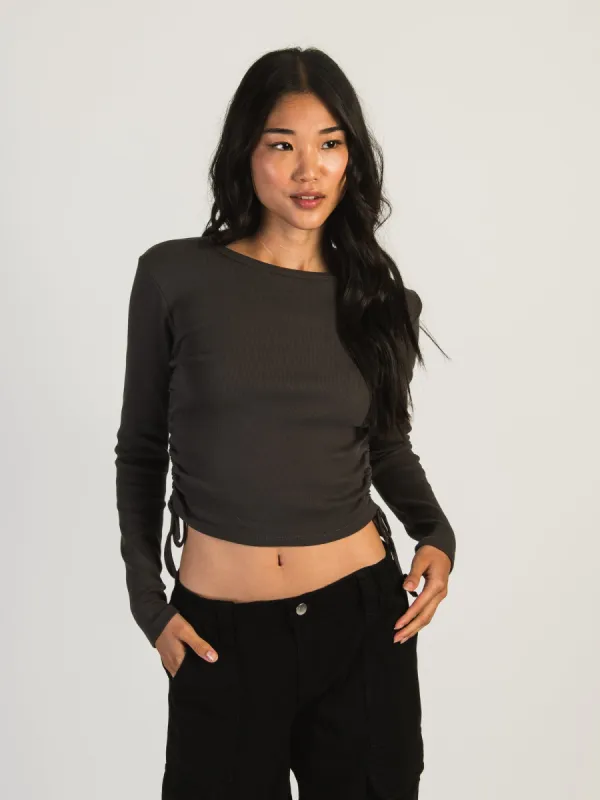 HARLOW RACHEL RUCHED LONG SLEEVE - CHARCOAL - CLEARANCE sold by Boathouse