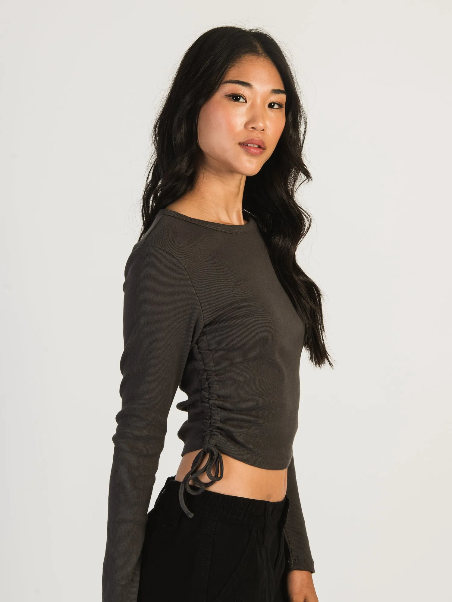 HARLOW RACHEL RUCHED LONG SLEEVE - CHARCOAL - CLEARANCE sold by Boathouse product image thumbnail 3