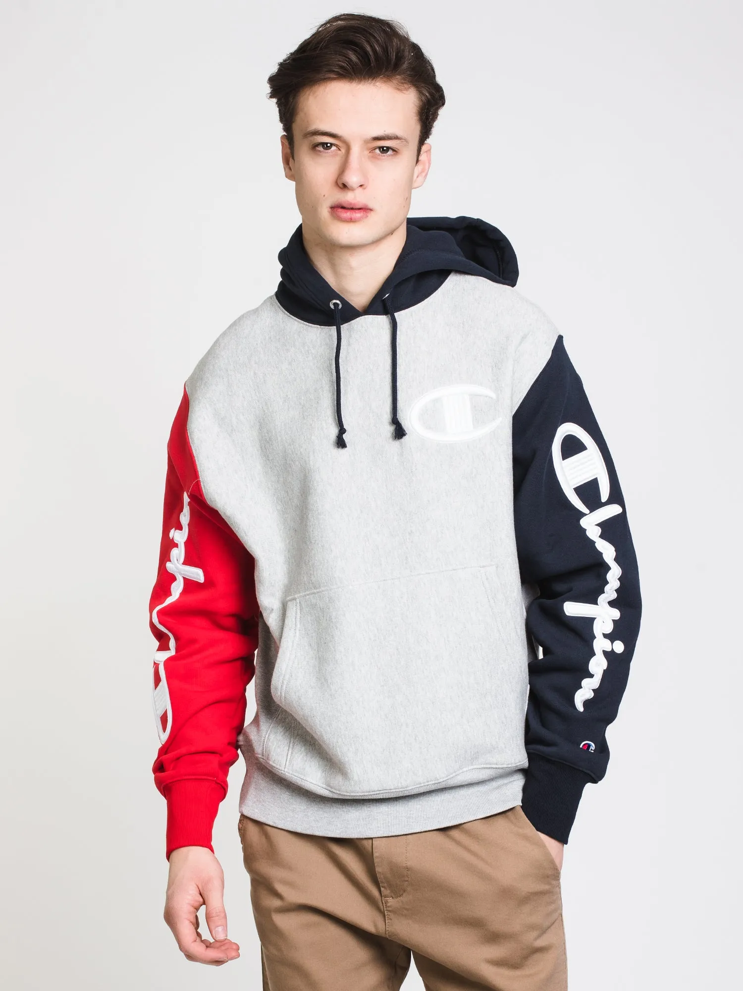 MENS RW 'C' COLOURBLOCK PULLOVER HOODIE - OX GREY - CLEARANCE sold by Boathouse