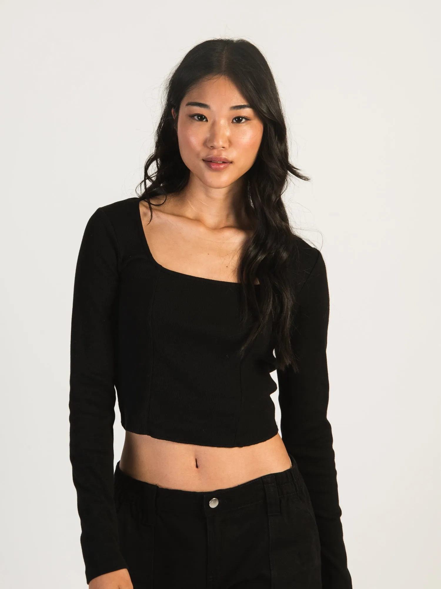 HARLOW SQUARE NECK LONGSLEEVE - BLACK - CLEARANCE sold by Boathouse product image thumbnail 2