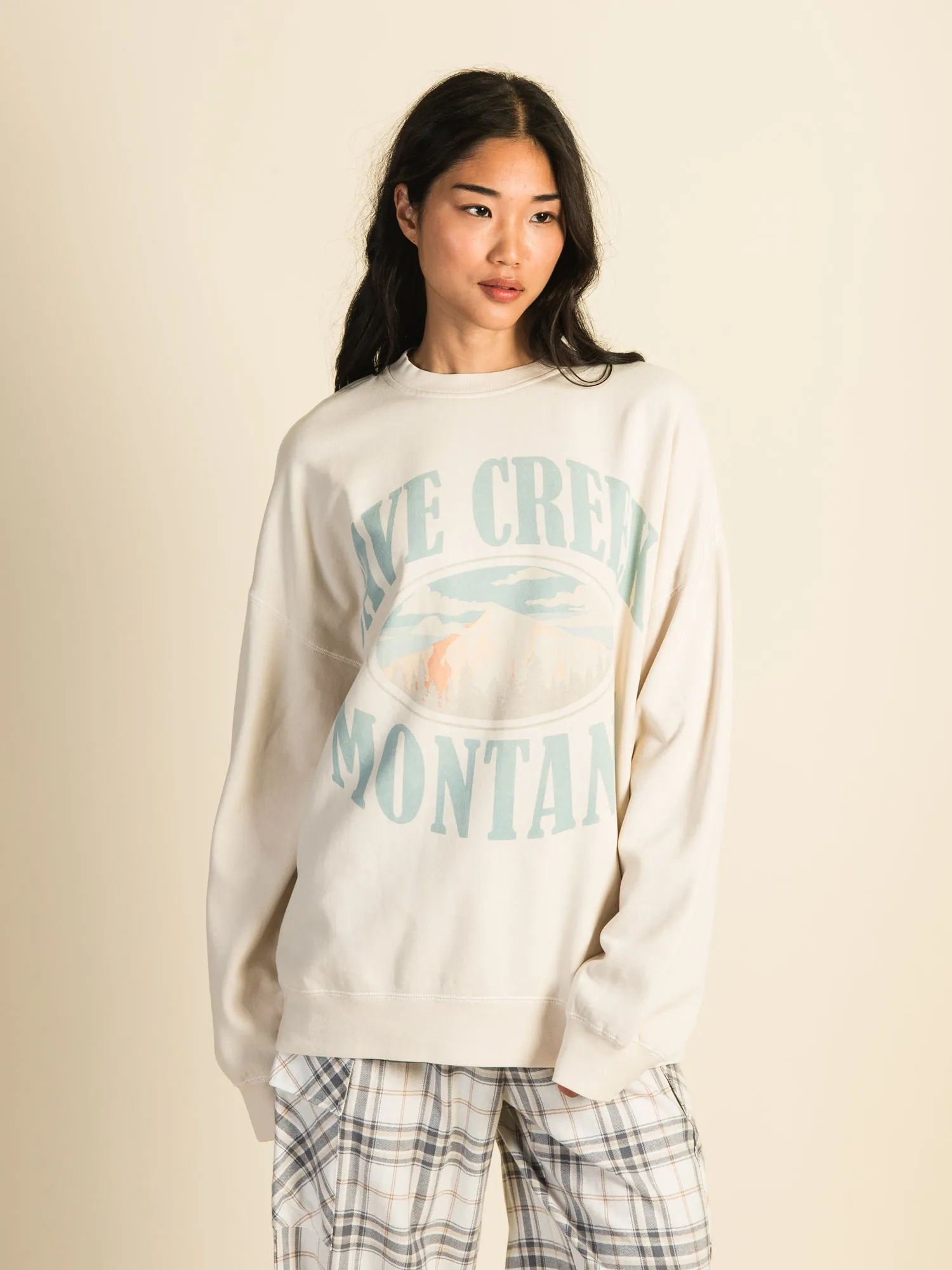 HARLOW MICHELLE VARSITY CREW SWEATSHIRT - CREAM - CLEARANCE sold by Boathouse