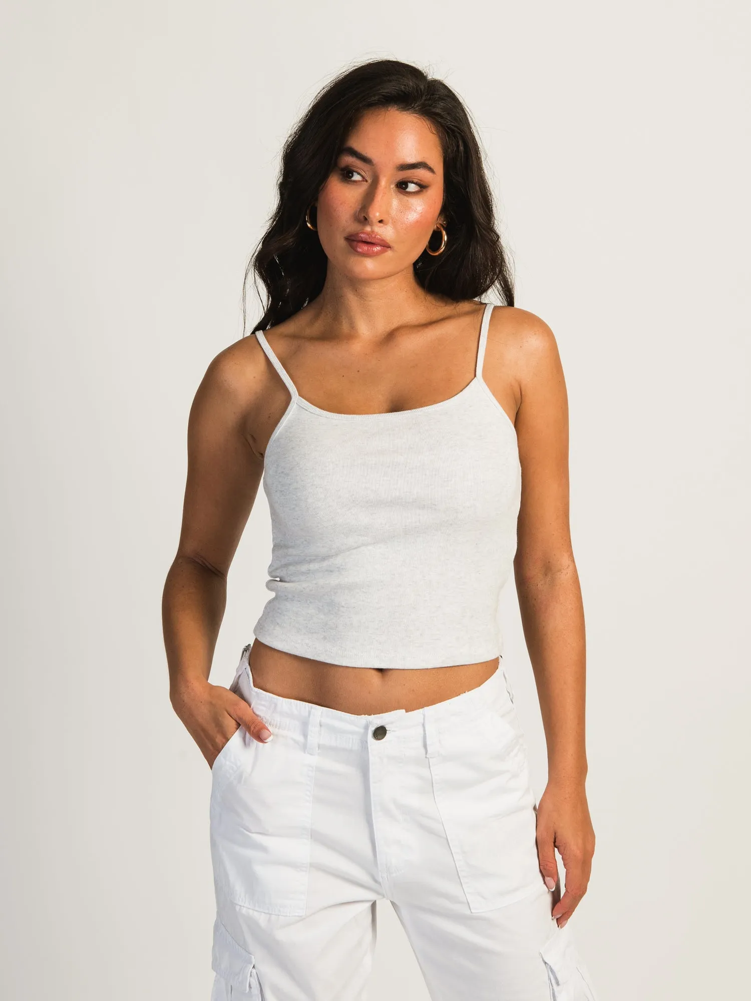 HARLOW SABRINA MELANGE TANK - HEATHER CLOUD WHITE - CLEARANCE sold by Boathouse product image thumbnail 2