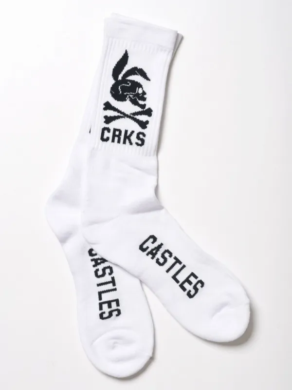 SKULL BUNNY SOCKS - WHITE - CLEARANCE made by Boathouse