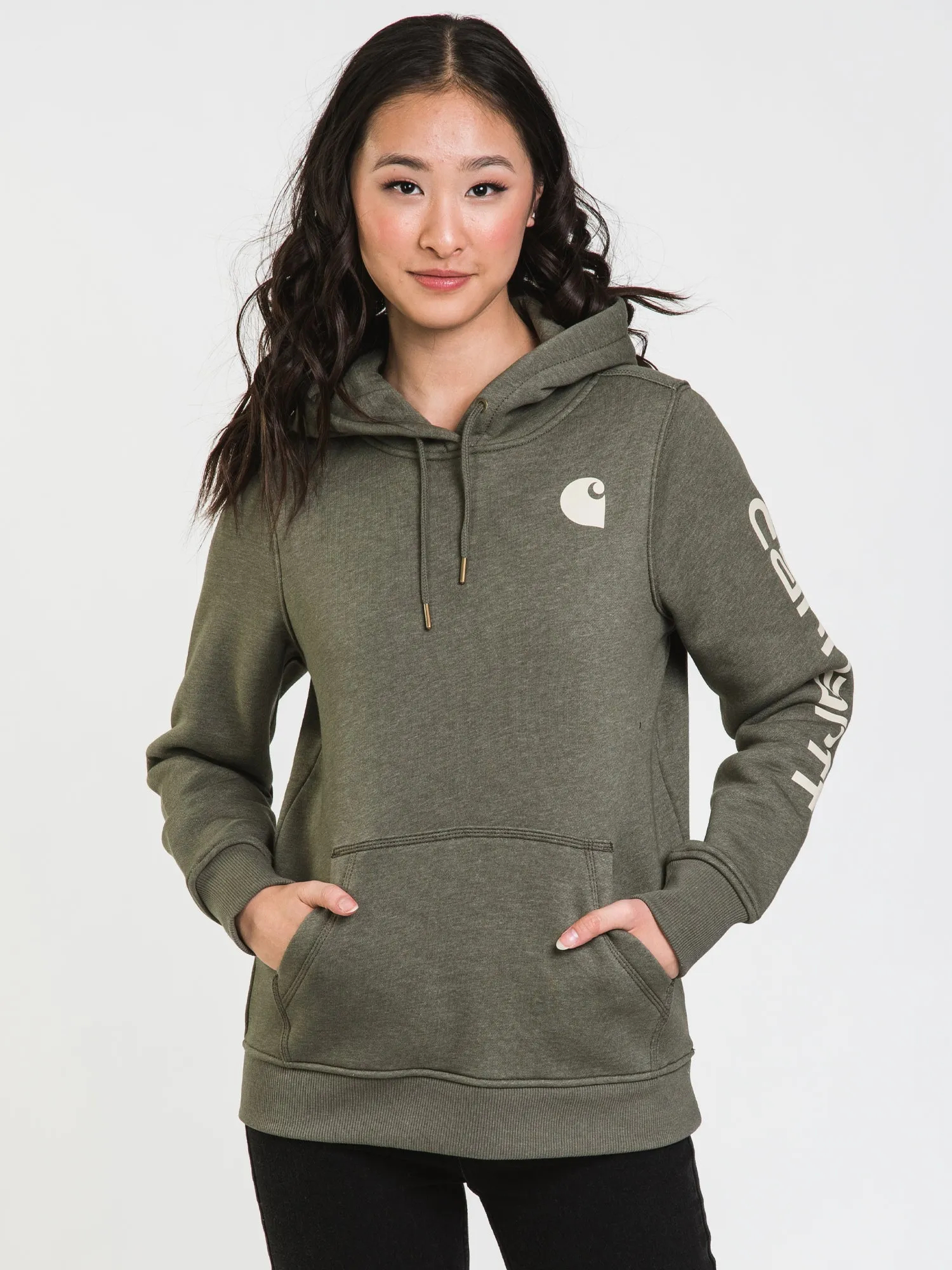 CARHARTT LOGO SLEEVE PULLOVER HOODIE - CLEARANCE sold by Boathouse